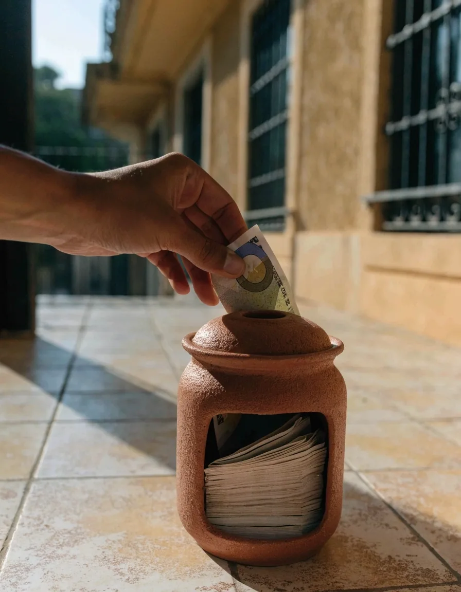 Envelopes en blanco, lápiz y gafas de lectura sobre una mesa de madera bajo una lámpara cálida